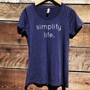 NWOT Simplify Life Graphic Tee Navy Sm/Med